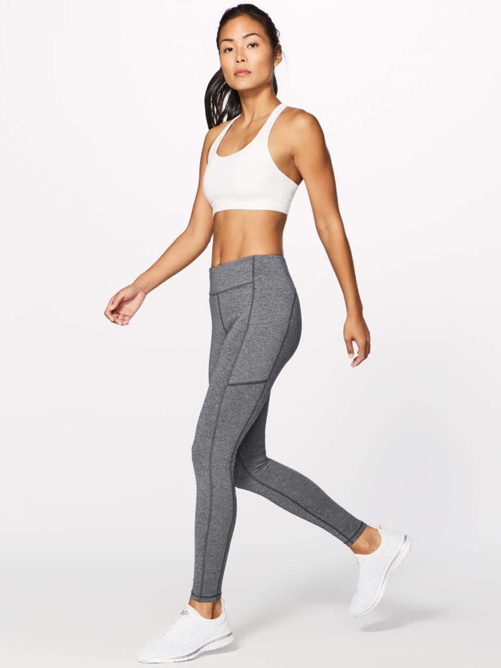 Lululemon Speed Up Tight 28” Heathered Black Luxtreme Leggings w/ Pockets